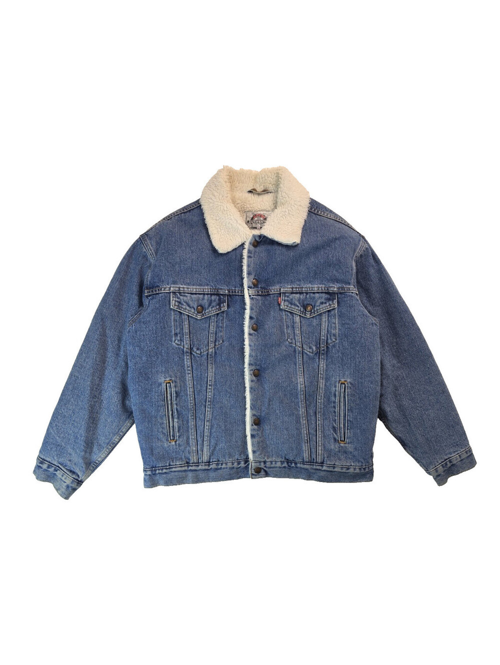 Levis Vintage 70609-4891 Sherpa Lined Blue Denim Trucker Jacket Mens Large L